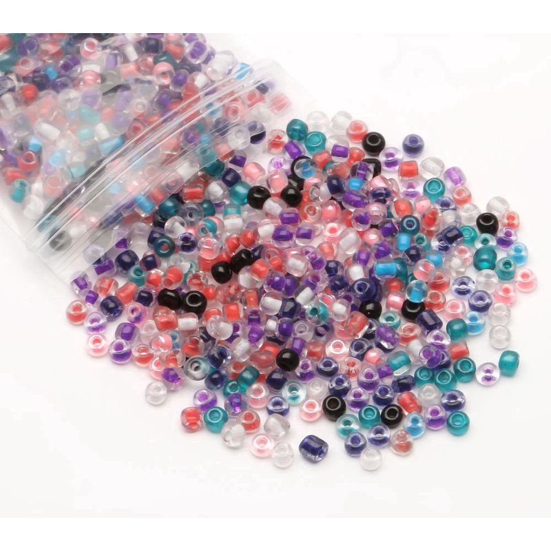 Sét 100 hạt pha lê mic nhiều màu 4x3mm dùng để mix trang sức nguyên liệu handmade