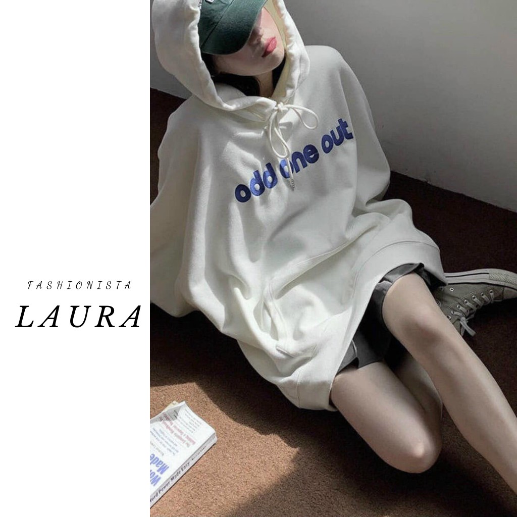 Áo hoodie nữ ODD ONE OUT màu be trắng có mũ Laura Boutique | BigBuy360 - bigbuy360.vn