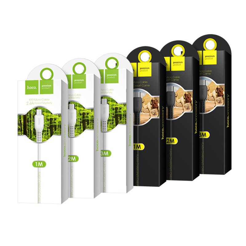 Cáp sạc nhanh Hoco X20 Flash dùng cho Micro Android dây dài 1m, 3m - Chính hãng