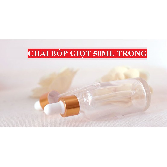 Lọ thủy tinh 50ML chiết serum nắp bóp Chai đựng tinh dầu chiết mỹ phẩm