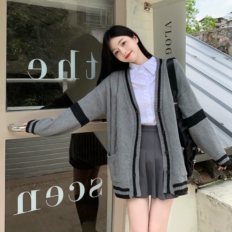 Áo Khoác Cardigan Dệt Kim Tay Dài Dáng Rộng Phong Cách Retro Hàn Quốc Thời Trang Cho Nữ | BigBuy360 - bigbuy360.vn