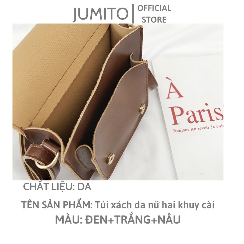 Túi xách da nữ đeo chéo đeo vai hai khuy cài hàng Quảng Châu cao cấp JUMITO T1.019.NA