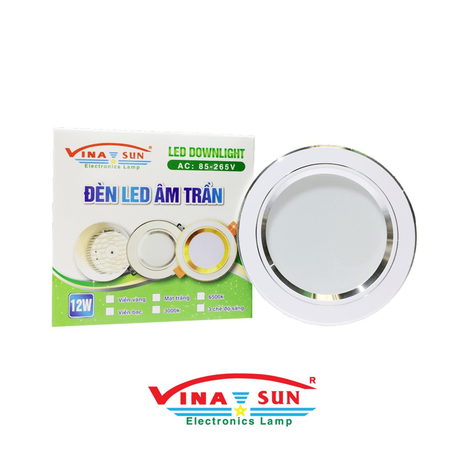 ĐÈN LED ÂM TRẦN VINASUN 5W 3 CHẾ ĐỘ, BẢO HÀNH 2 NĂM-ĐIỆN DÂN DỤNG HÀ NỘI