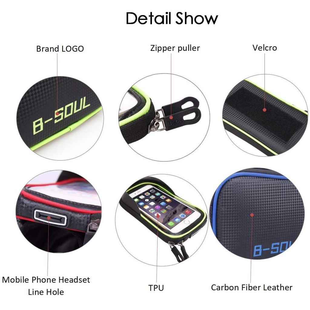 Túi Treo Khung Trước Xe Đạp Thể Thao 3 Ngăn cao cấp B-Soul