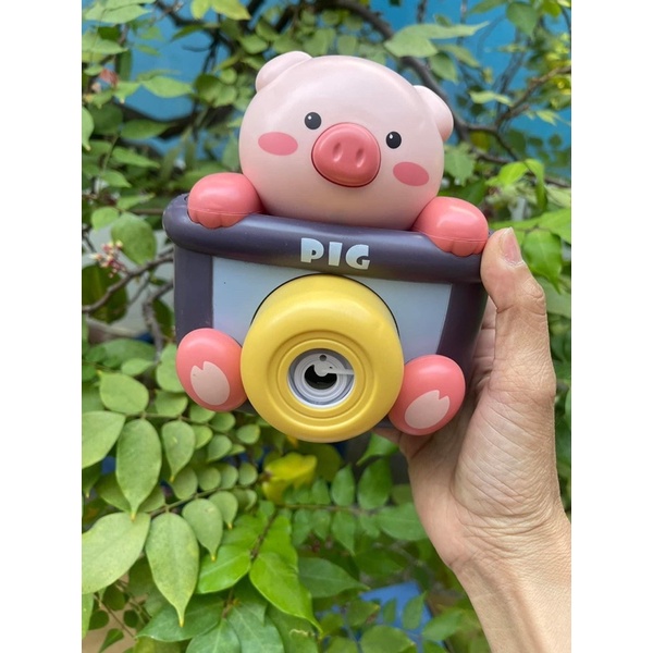 Đồ chơi máy ảnh bắn bong bóng hình chú heo dễ thương