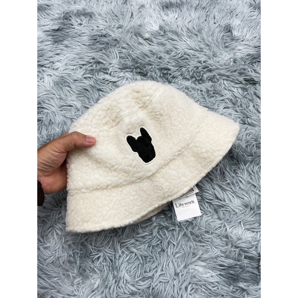 Nón Vành Thời Trang Life-Work Logo Fleece Bucket Hat H94
