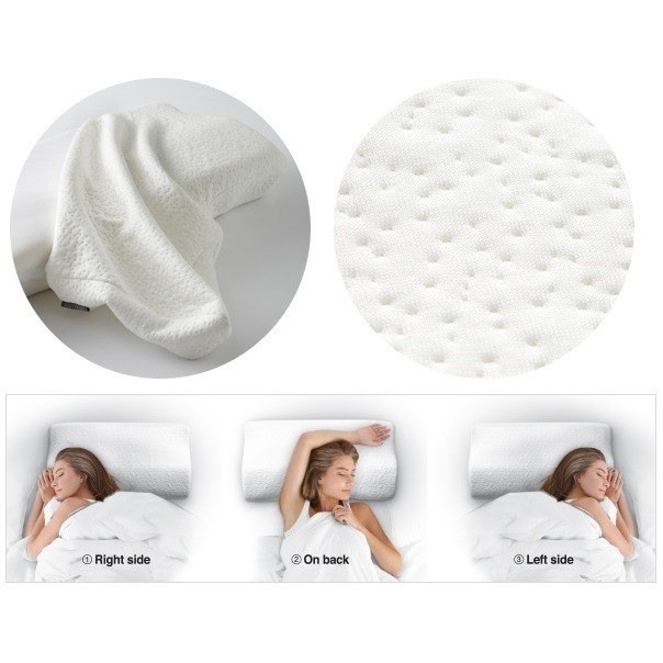 Gối Memory Foam 50D Hình Cong Lock&Lock HLW111 (50 x 30 cm) - Trắng