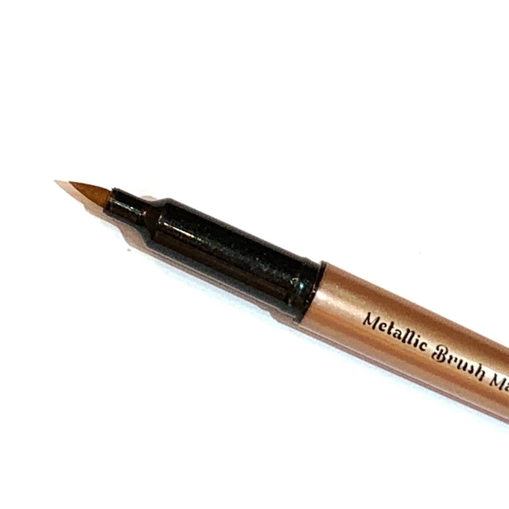 Bút lông đầu cọ viết calligraphy trên mọi chất liệu Simbalion Metallic Brush Marker - Màu đồng nhũ (Copper)