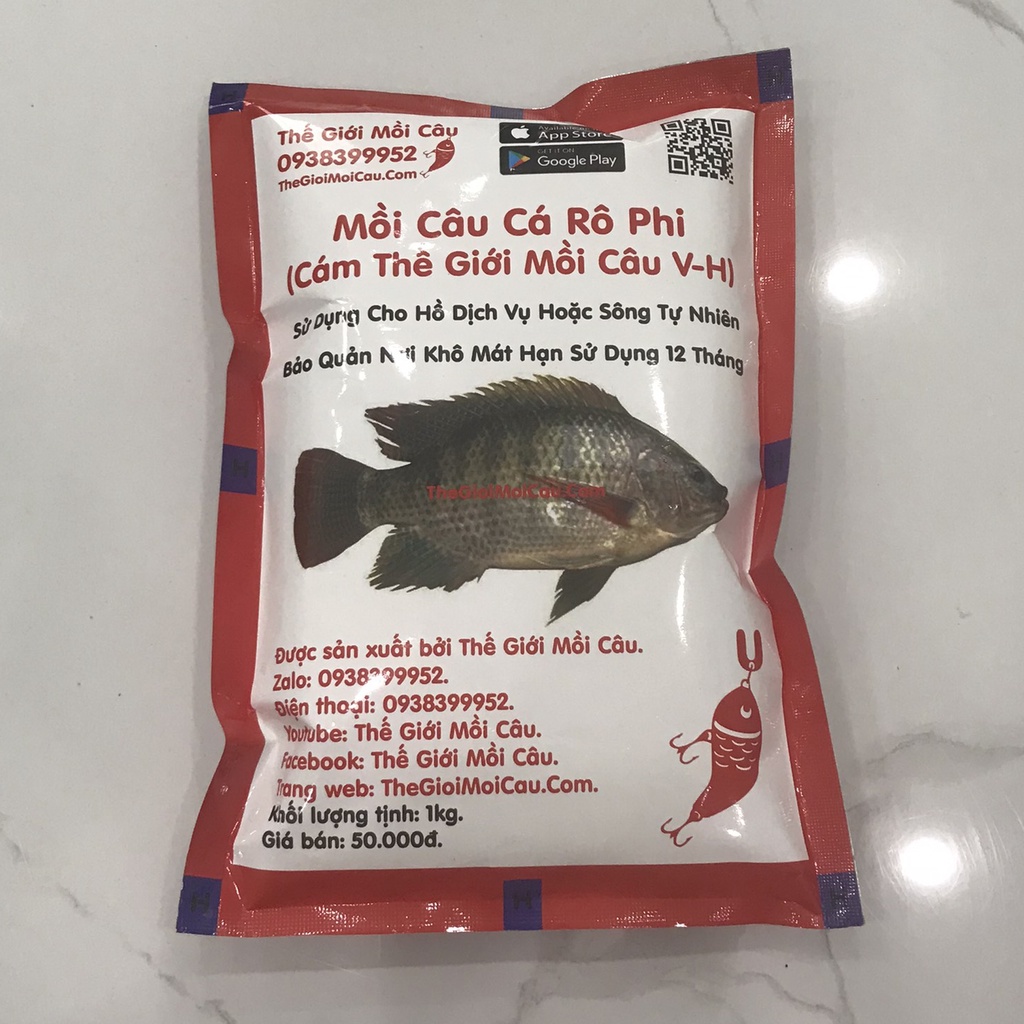 1kg cám trộn sẵn tơ nhện bông tuyết câu cá rô phi Thế Giới Mồi Câu