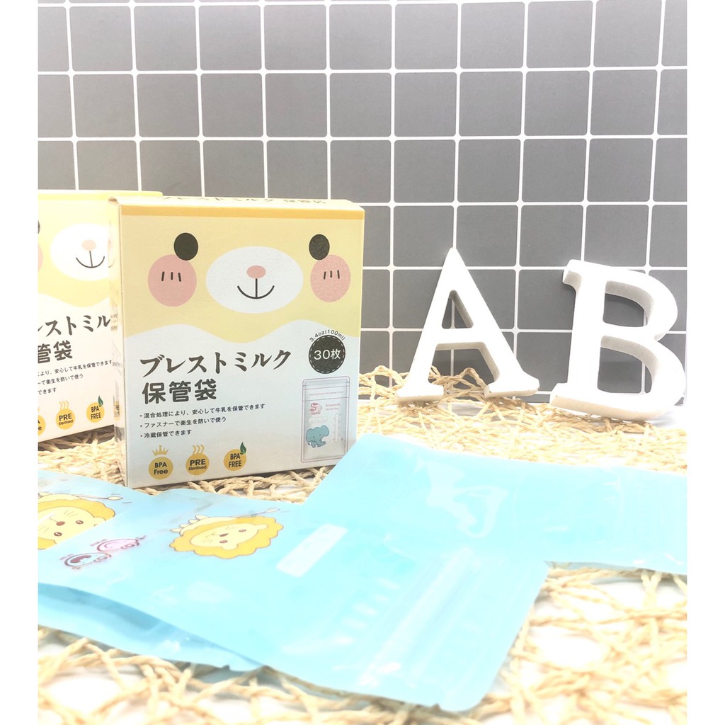 Set 10-20 chiếc túi trữ sữa 100ml Babuu, Sami, Kichilachi cho bé