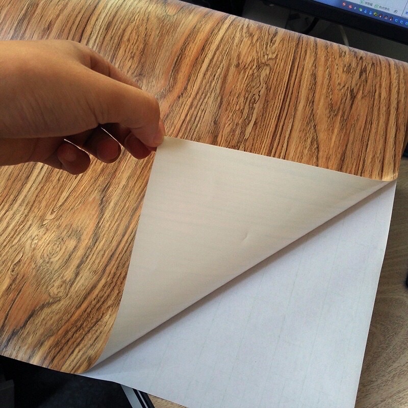 Decal vân gỗ sẵn keo dùng dán bàn, tủ bếp, tủ lạnh...