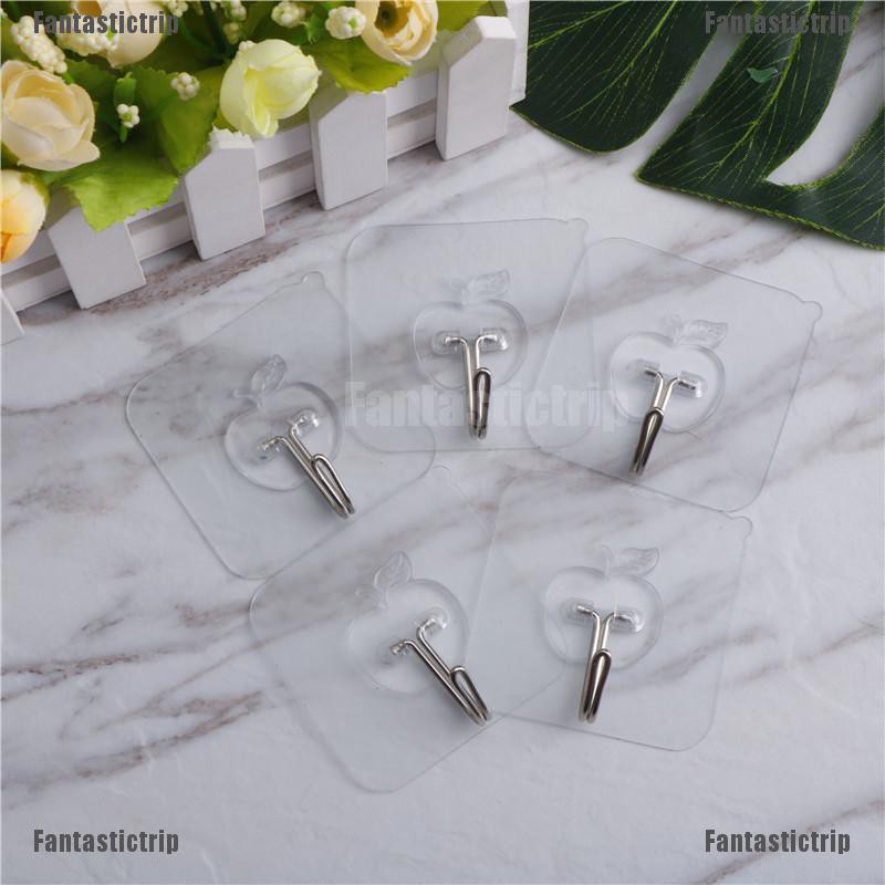 Bộ 5 Móc Treo Đồ Hình Tam Giác Có Giác Hút Mạnh Gắn Tường Tiện Dụng