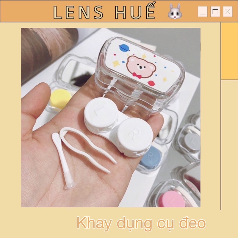 Khay gương mini full dụng cụ đeo lens gắp lens, gậy đeo lens