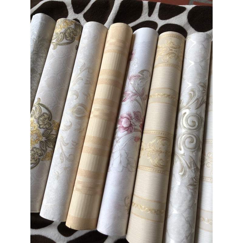 Thanh lý xả kho giấy dán tường khổ 53cm*10 mét dán keo sữa giấy dày đẹp vân nổi | BigBuy360 - bigbuy360.vn