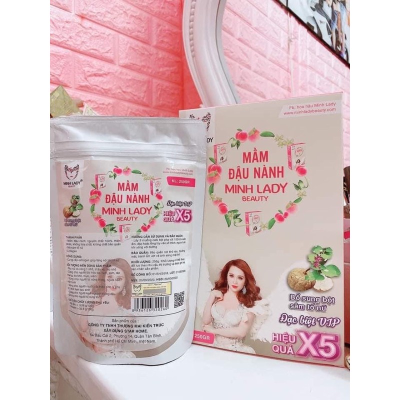 ❤Mầm Đậu Nành Tăng V1 Minh Lady Beauty❤bổ sung thêm sâm tố nữ và colagen