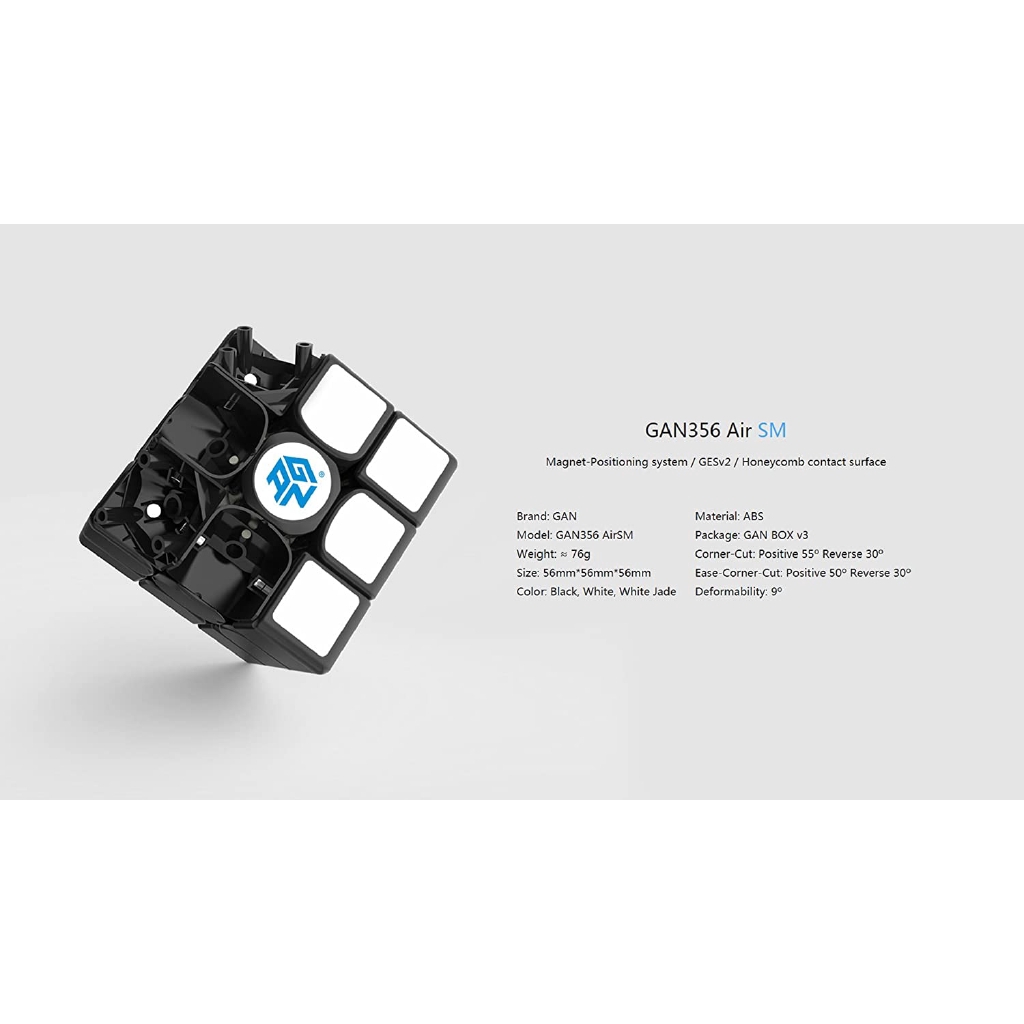 Gan 356 Air SM Magnetic Speed Cube Ganspuzzle Professional 3x3x3 Speedcube Black