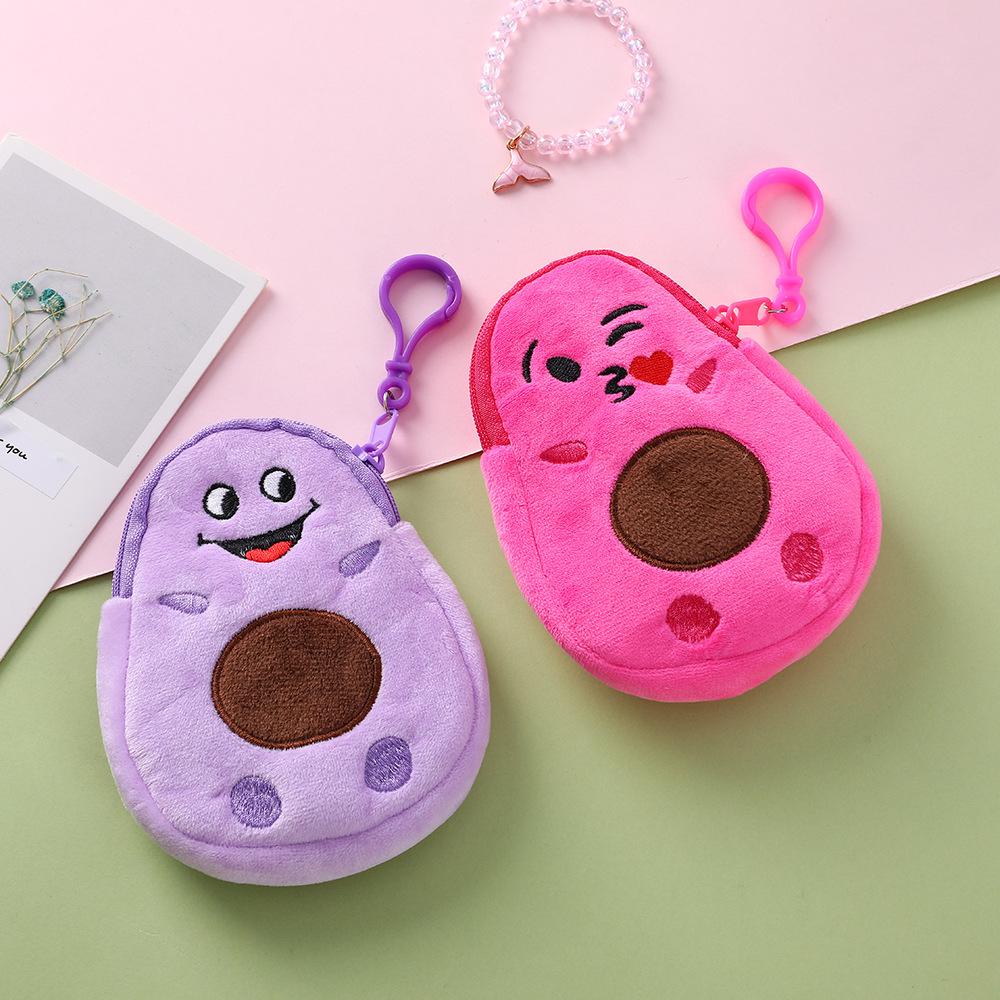 Ví Đựng Tiền Mini Bằng Lông Nhung Hình Trái Bơ Dễ Thương Xinh Xắn Cho Bé Gái