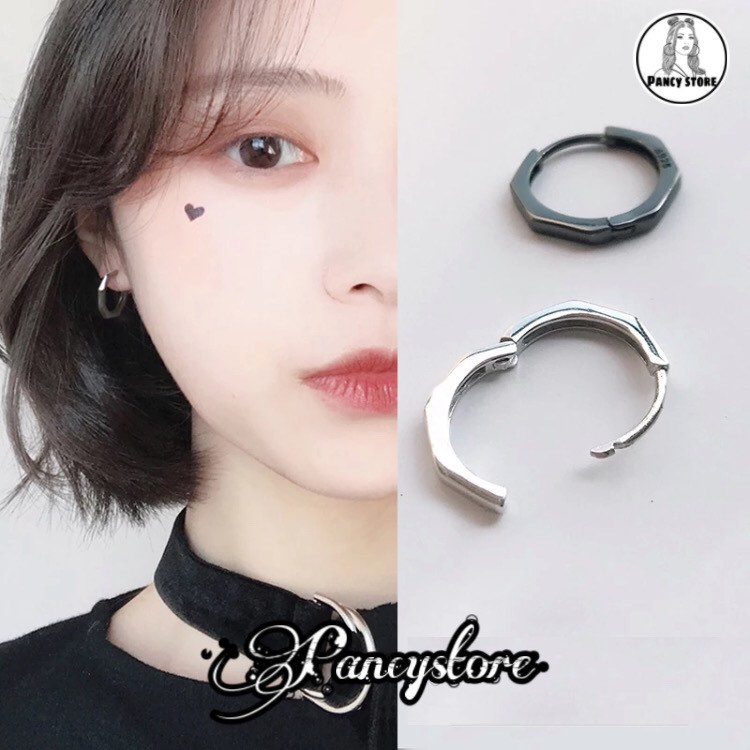 khuyên tai titan bát giác không gỉ