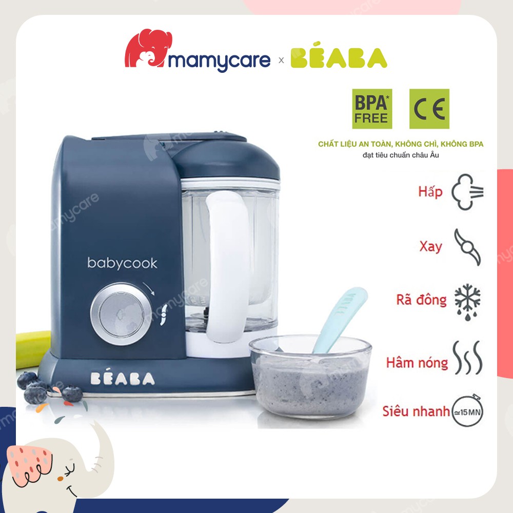 Máy hấp xay đa năng 4in1 Babycook Beába chế biến đồ ăn dặm cho bé - MAMYCARE