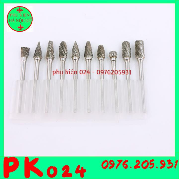 Bộ Mũi Doa Mài Hợp Kim Dùng Mài Kim Loại Và Gỗ 3x6mm