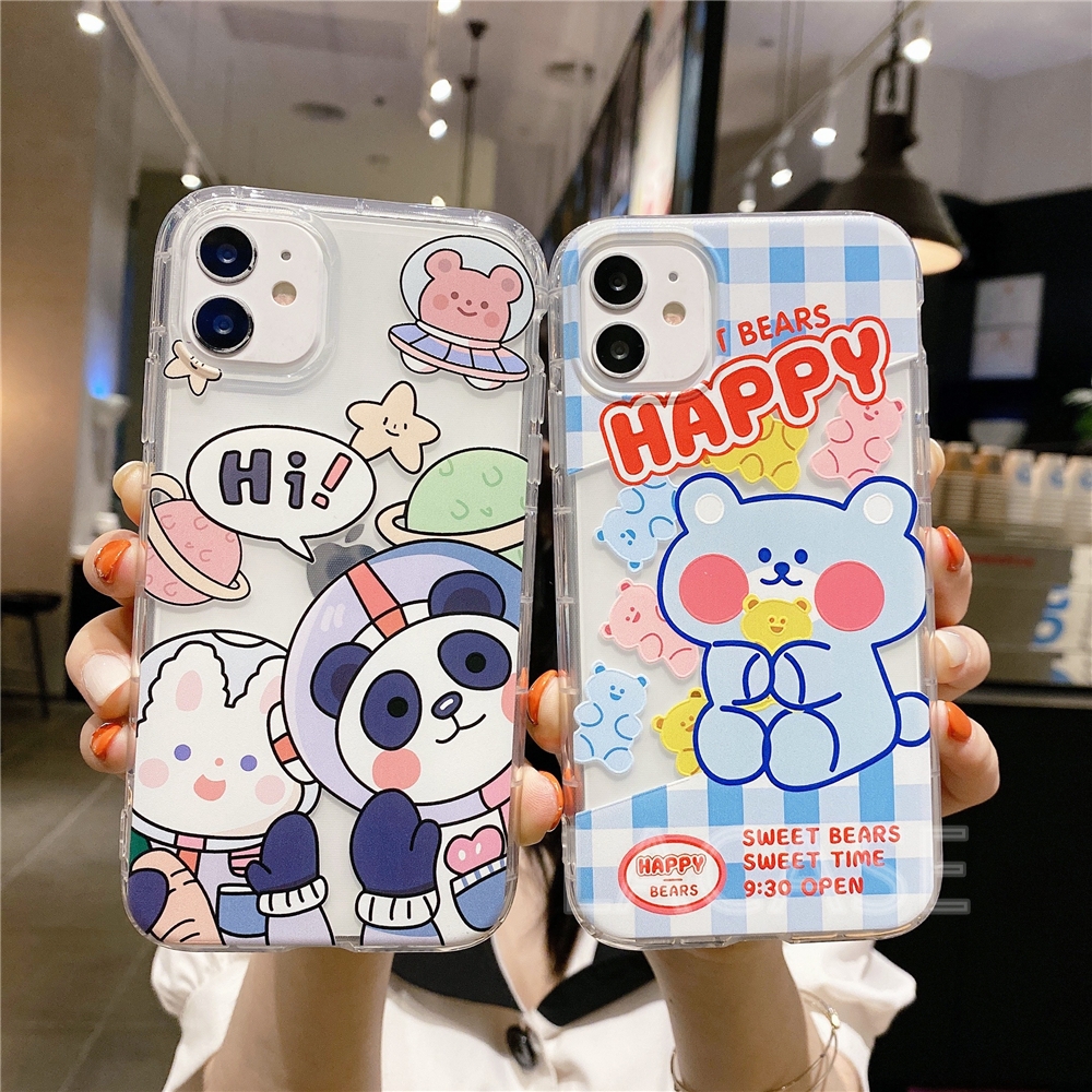 Ốp điện thoại mềm trong suốt hình gấu cho Xiaomi 9Pro 9s 9 8Pro 8 7 5 5Pro 5A Redmi9C Redmi9A Redmi9 Redmi6A Redmi5A