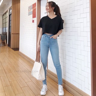 Áo thun croptop basic Zareen THU50 ĐEN