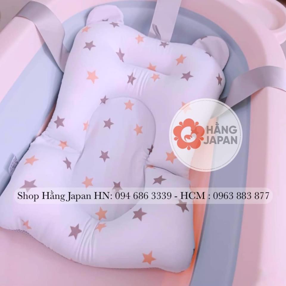 Chậu tắm gấp gọn SASA TAI GẤU 80*50*24 tặng kèm phao tắm và chậu rửa mặt hàng chính hãng
