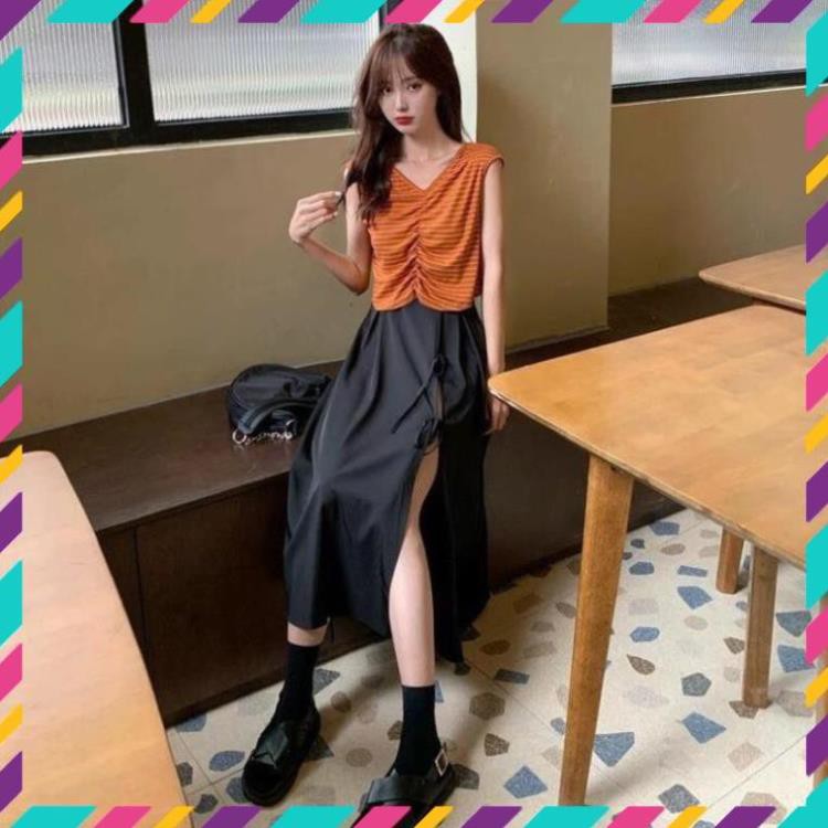 Chân Váy Nữ 🦋 Chân Váy Đen Xẻ Nơ Điệu Đà Siêu Xinh 🦋 593 | BigBuy360 - bigbuy360.vn