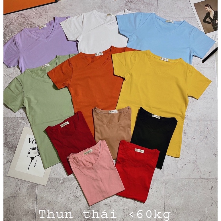 Áo thun thái cổ tim bao chất mịn đẹp