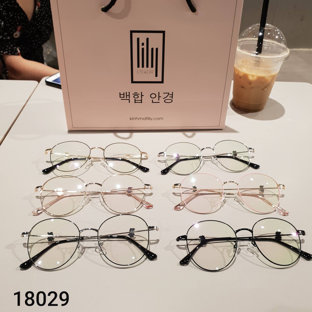 Gọng kính cận thời trang hợp kim cao cấp tròn to 18029 - Gọng cận nữ kim loại mảnh siêu bền nhẹ