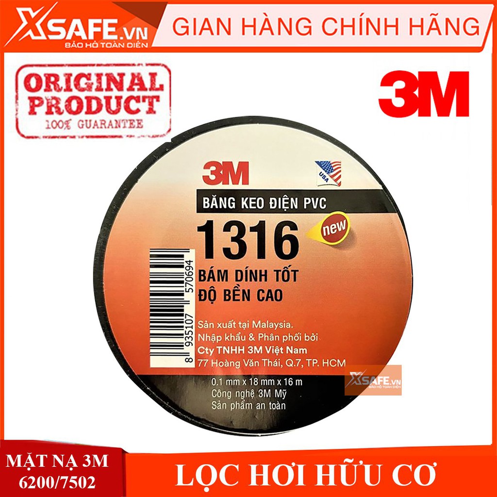 Băng keo điện PVC 3M 1316 cách điện 600V cực bền siêu dính khổ 18mm x 16m