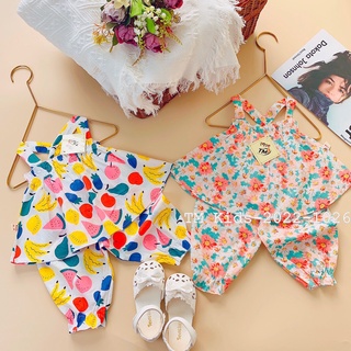 Bộ hè cho bé gái, set hoa nhí điệu đà