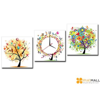 Tranh đồng hồ Suemall cây ngũ sắc NT160201