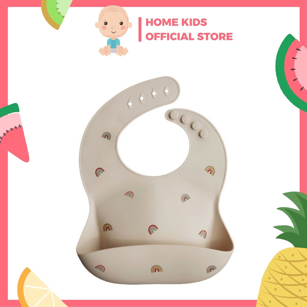 Yếm Ăn Dặm Silicon Có Máng Chống Rơi Vãi