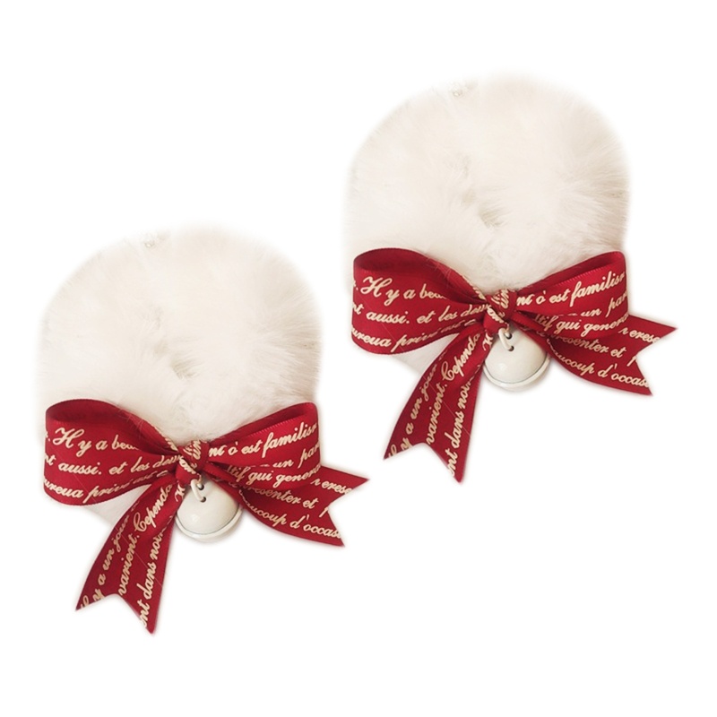 Dây Cột Tóc Lông Nhung Co Giãn Đính Chuông Phong Cách Lolita