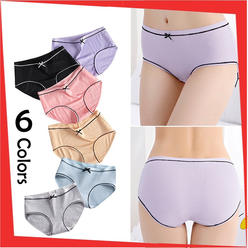 Quần Lót Nữ ❤️️MUJI COTTON❤️️ Quần Lót Nữ Cotton dễ thương mềm mại tôn dáng  gân tăm phối nơ xinh