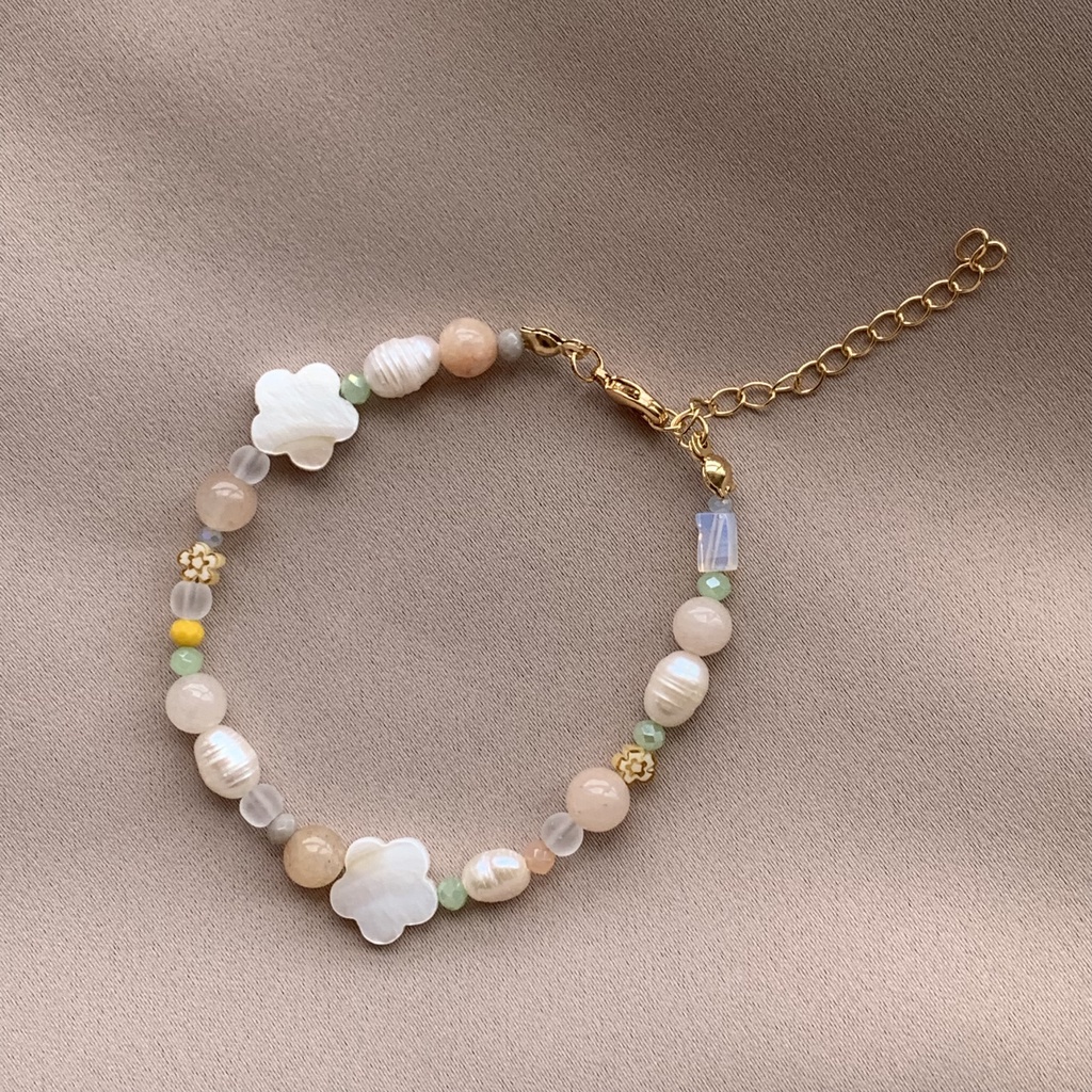 Vòng tay Jora Handelait Đính Đá Hạt Cườm Phong Cách Nữ Tính, Vintage