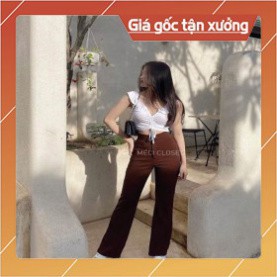 Quần loe cạp cao 2 cúc⚡️ HÀNG LOẠI ĐẸP ⚡️Ống loe, cạp cao,chất dày dặn, mặc lên chân siêu | BigBuy360 - bigbuy360.vn