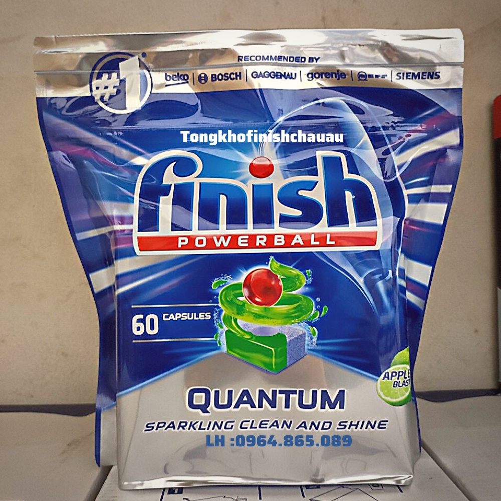 Viên rửa bát Finish Quantum [LOẠI MẠNH NHẤT: sạch vô địch, thơm vô địch]
