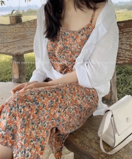 Set đầm hoa + áo khoác