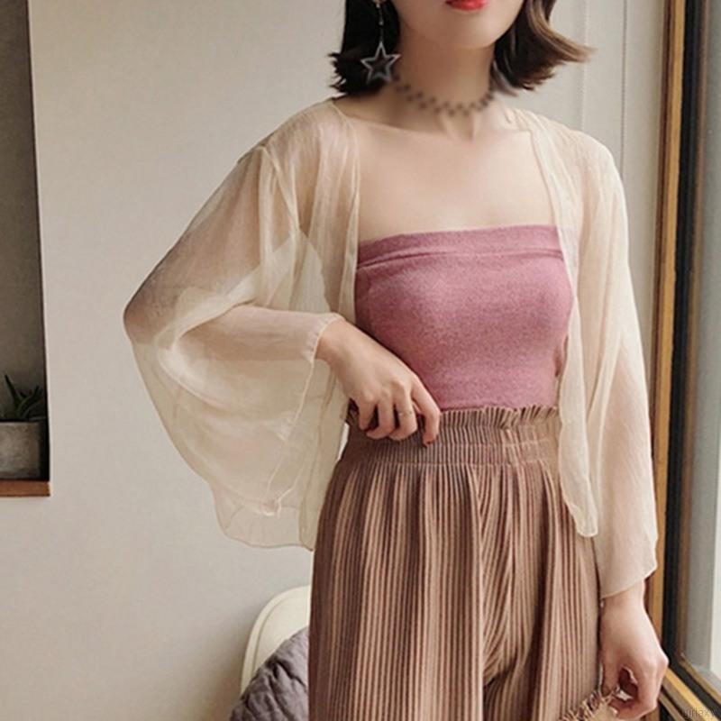 Áo Khoác Cardigan Tay Dài Dáng Rộng Chống Nắng Nhẹ Nhàng Phong Cách Retro Hàn Quốc | BigBuy360 - bigbuy360.vn