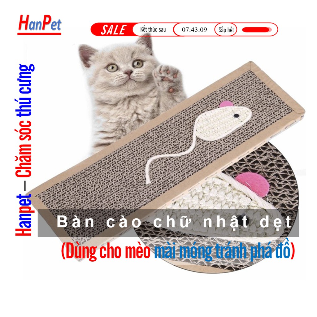 HCM - Bàn Cào móng cho mèo kiêm mài móng tránh mèo cào ghế sô pha (nhiều loại)