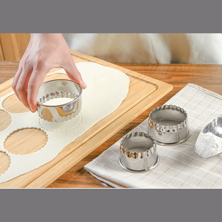 HCM -  Bộ 3 khuôn Cutter tròn cắt bột làm bánh xếp sủi cảo há cảo hay nui kiểu ý