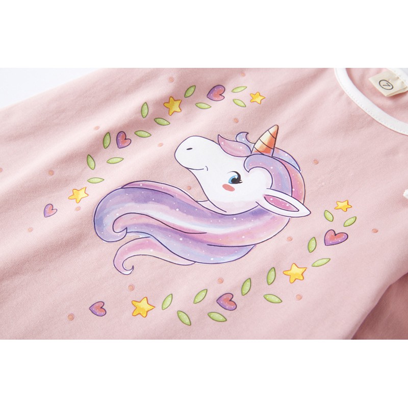 Áo bé gái Ngựa Pony đính nơ, chất liệu cotton mềm mịn, cánh tay cách điệu cực xinh