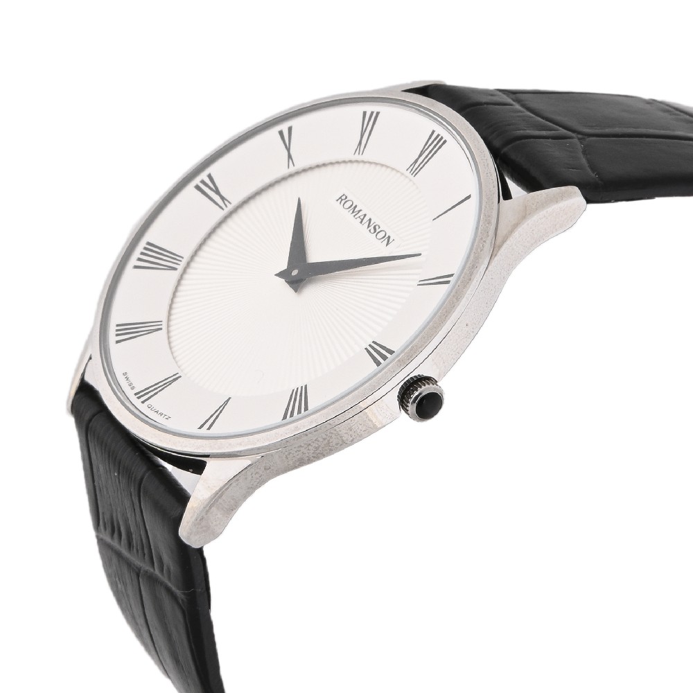 Đồng hồ Romanson Men Classic Watch TL0389MWWH nam máy Thụy Sĩ, mặt kính chống xước, dây da cao cấp chính hãng