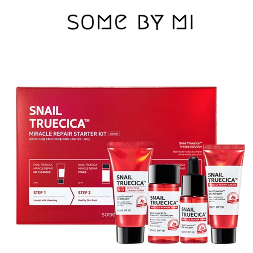 Bộ Kit phục hồi giảm sẹo thâm Dưỡng Da Some By Mi Snail Truecica Miracle Repair Starter Kit Edition