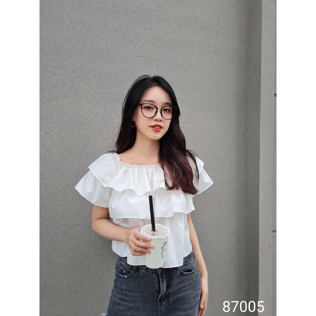 Gọng kính nữ LILYEYEWEAR mắt mèo tròn kim loại phụ kiện thời trang 87005