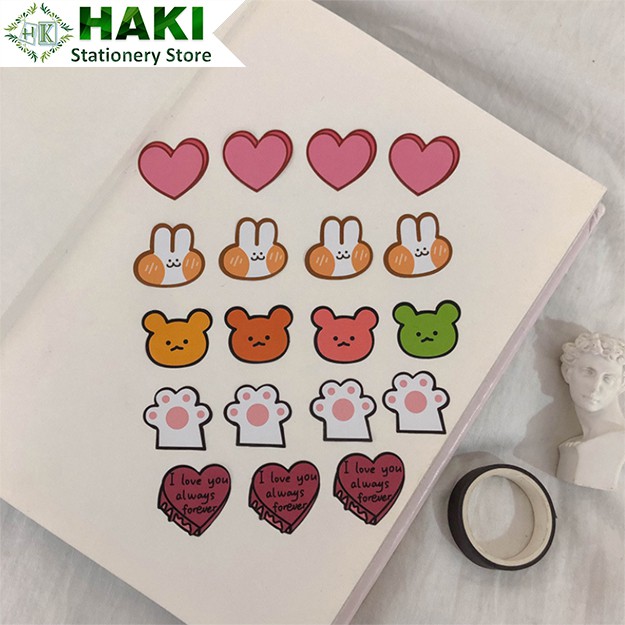 Sticker cute, hình dán sticker cute dễ thương HAKI trang trí sổ đáng yêu giá rẻ ST19