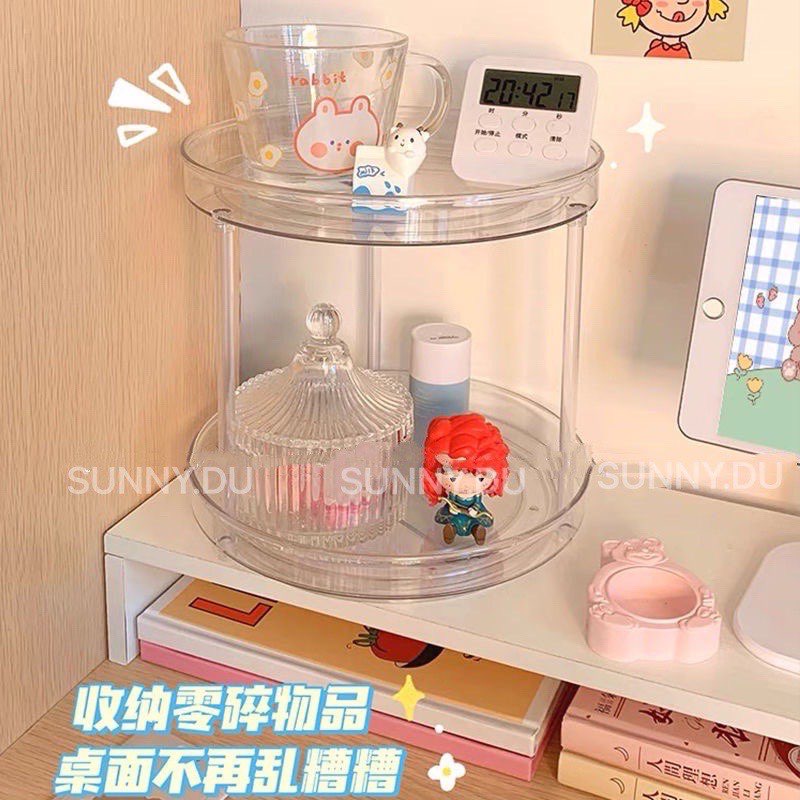 KỆ ĐỰNG MỸ PHẨM ĐA NĂNG TRONG SUỐT MÀU TRẮNG 2 TẦNG , 3 TẦNG PHONG CÁCH VINTAGE HÀN QUỐC