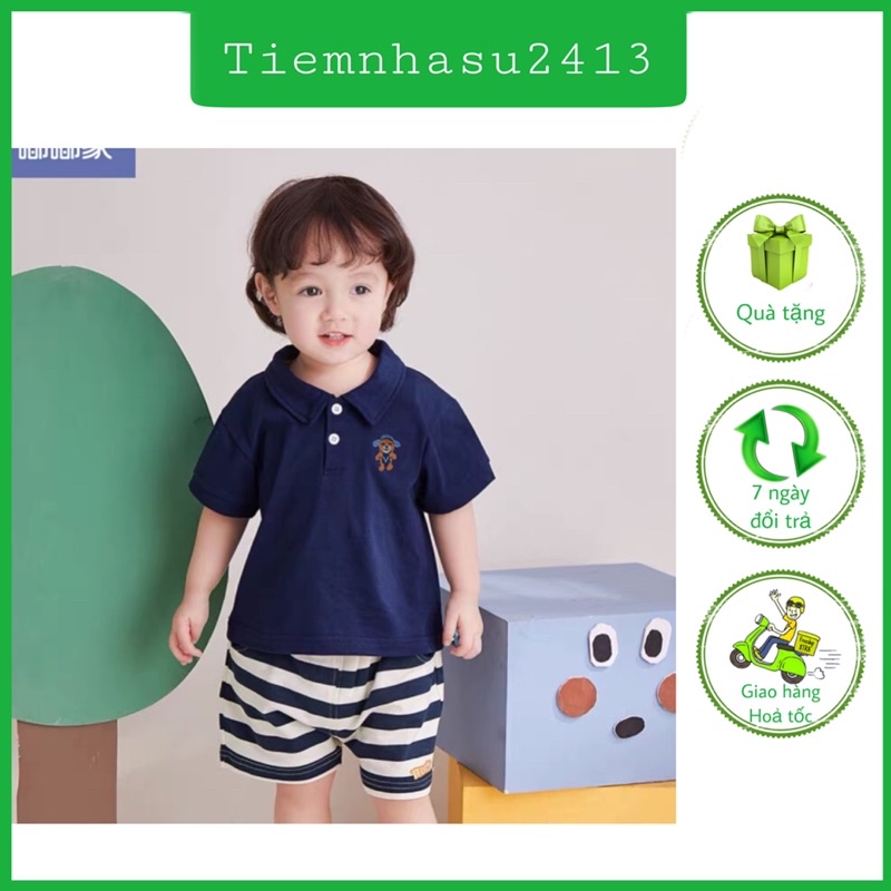 Áo thun Polo cổ bẻ  cho bé trai bé gái (14-23kg) - TIỆM NHÀ SU